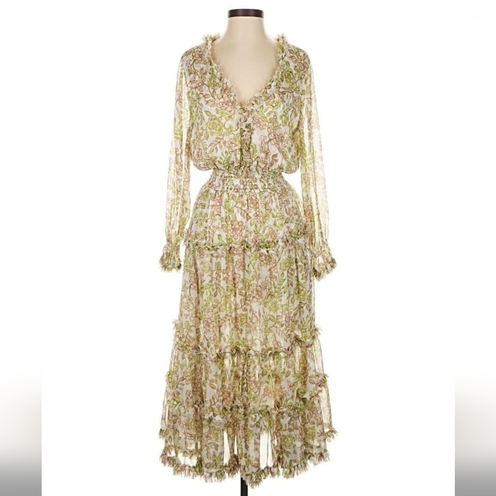 Misa Los Angeles Nora Dress In Green Goddess- Size SM